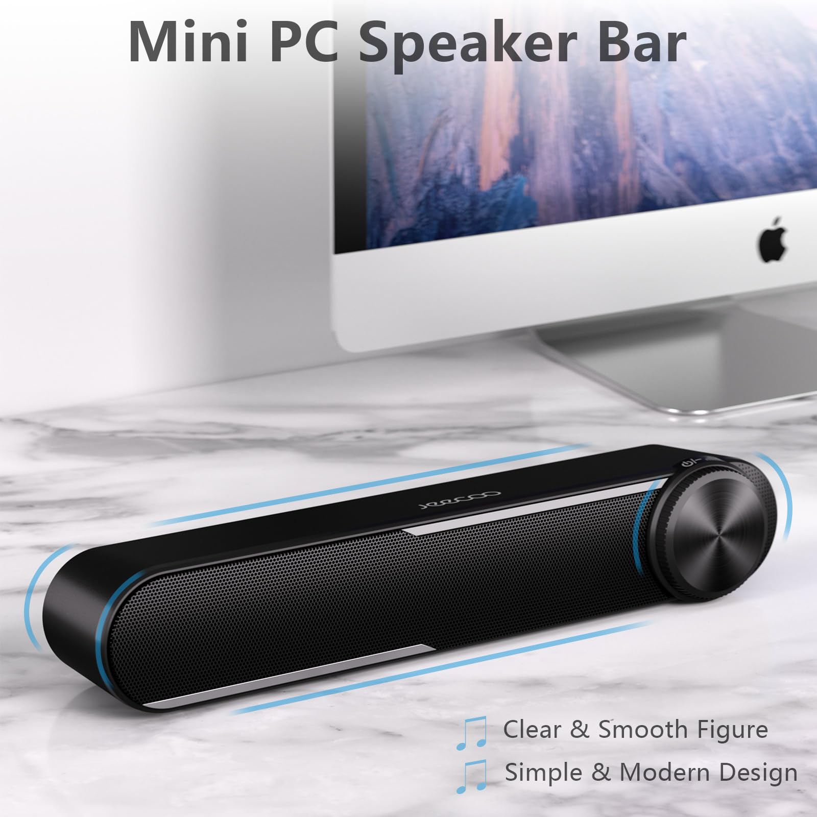 Jeecoo A30 Computer Speakers for Desktop, Pc Speaker Sound Bar